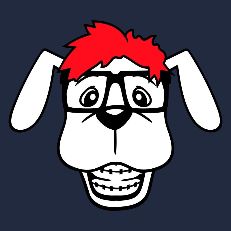 Dog Nerd Hornglasses Geek Braces Smart Funny