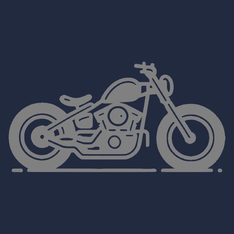Minimalistisches Bobber Motorrad - Line Art grau