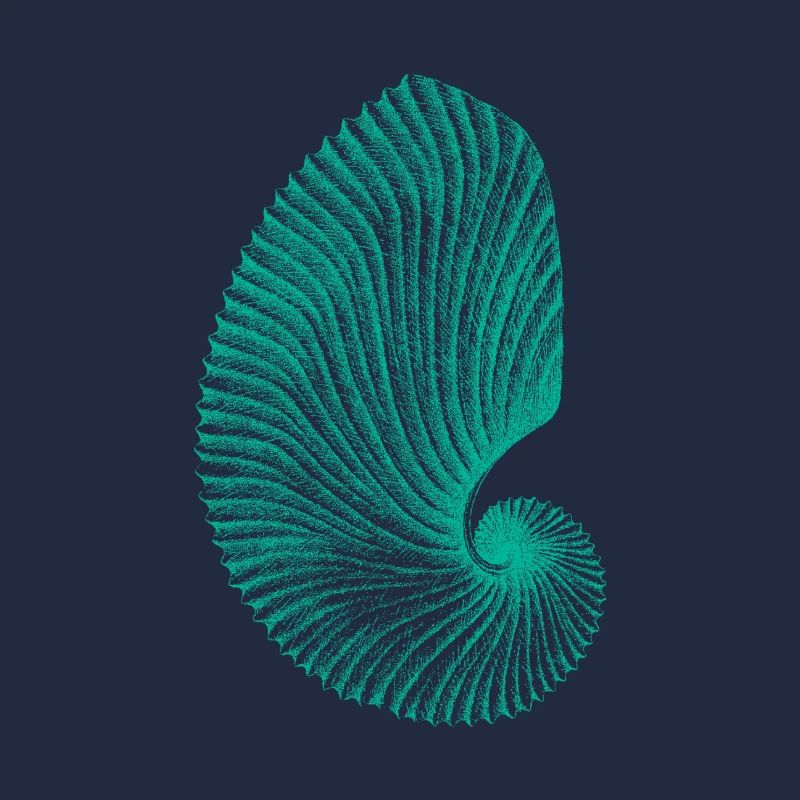 Teal Abstract Snail Pattern