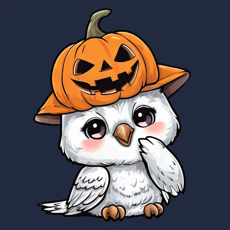 Süße Halloween Eule Schnee-Eule Kürbis Cartoon
