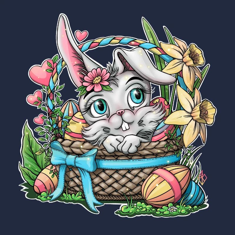 Lapin de Pâques dans un panier