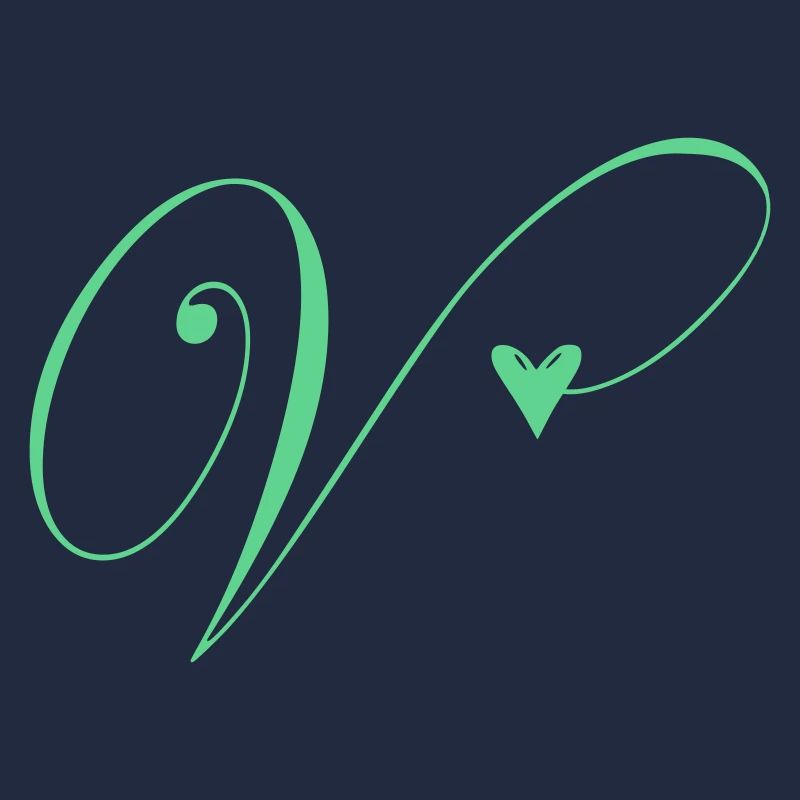 Monogramm V Herz Ranke