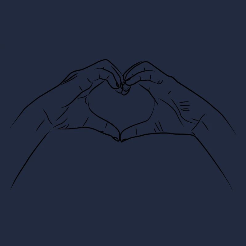 Les mains formant geste de coeur