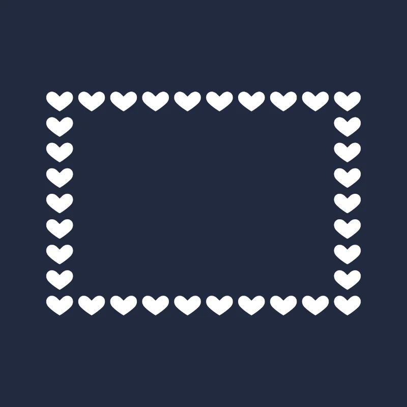 Rectangle frame heart customizable white