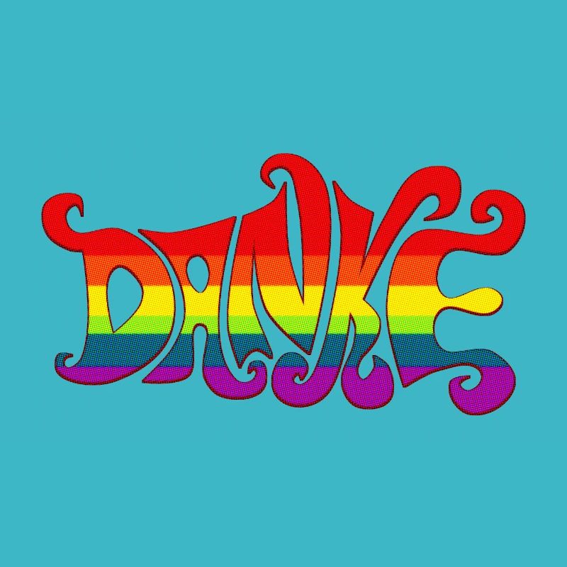 Danke Regenbogen Vielfalt sixties bunt Dankbarkeit