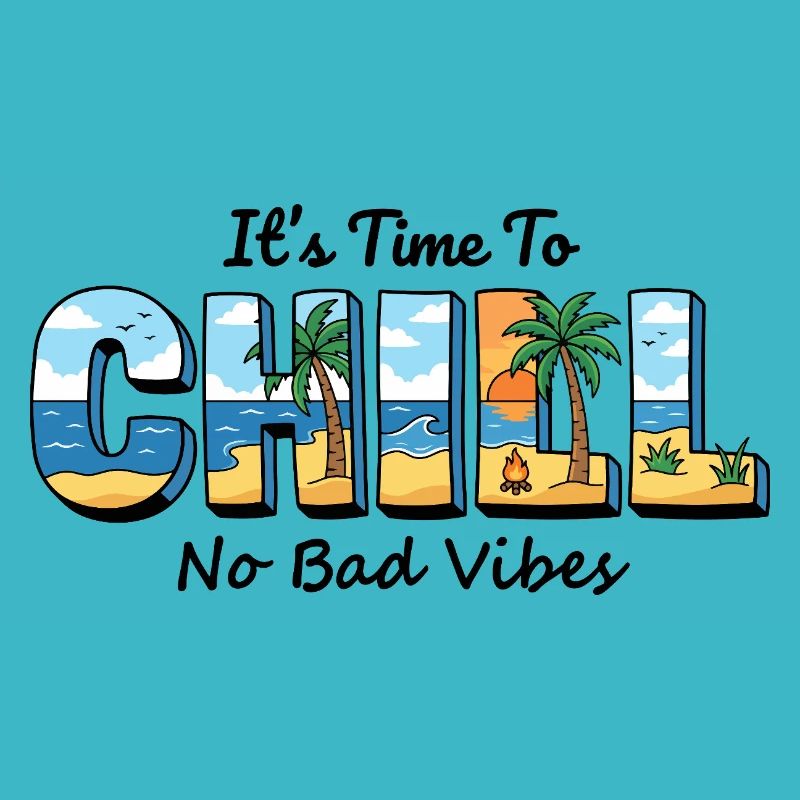 Chill Beach Sunny Letters