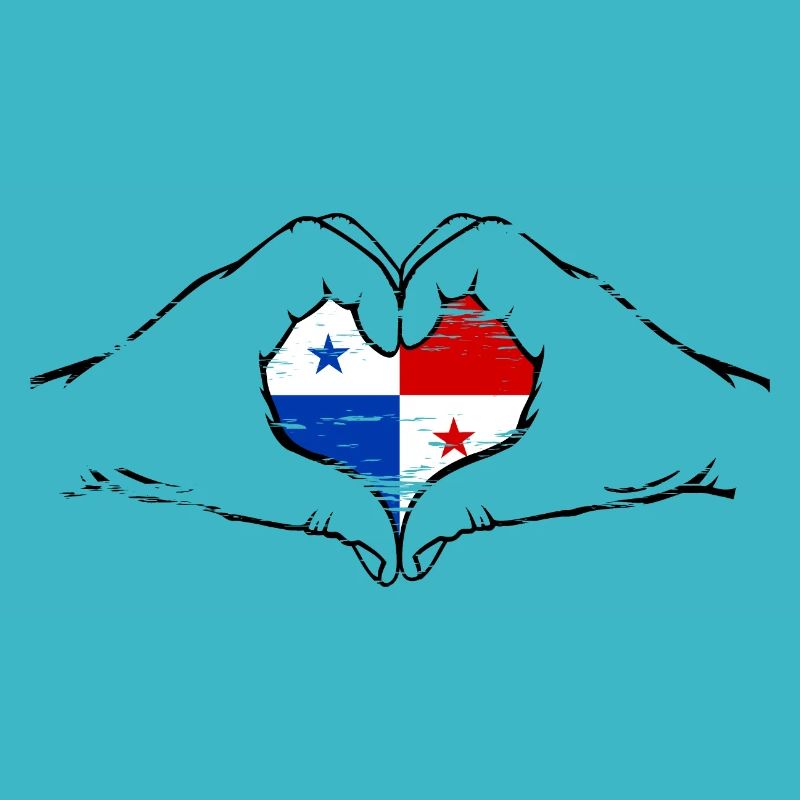 Panama Flag Heart Shape Used