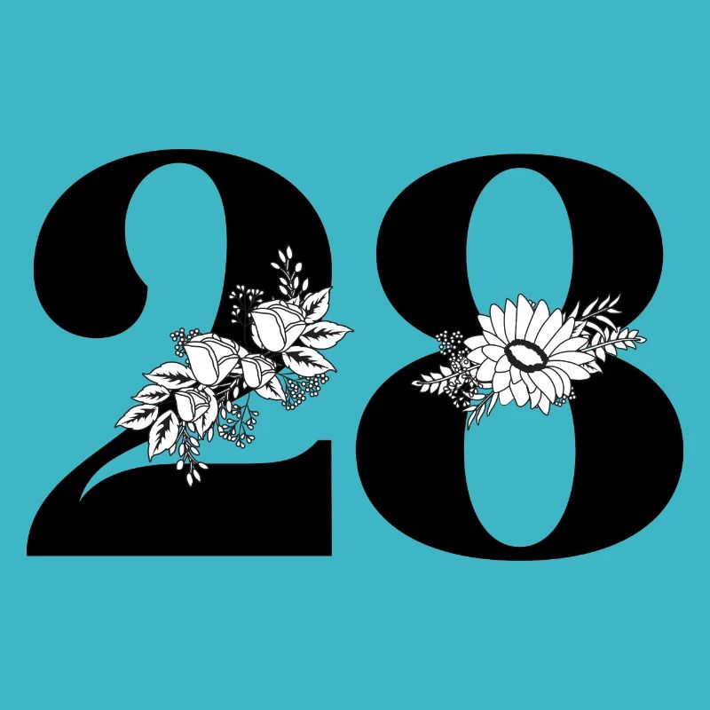 Nummer 28 Schwarze Blumen - 28. Blumenjubiläum