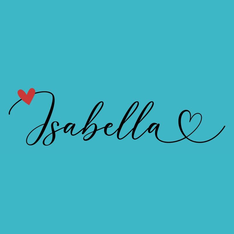 Isabella Last name First name Calligraphy heart