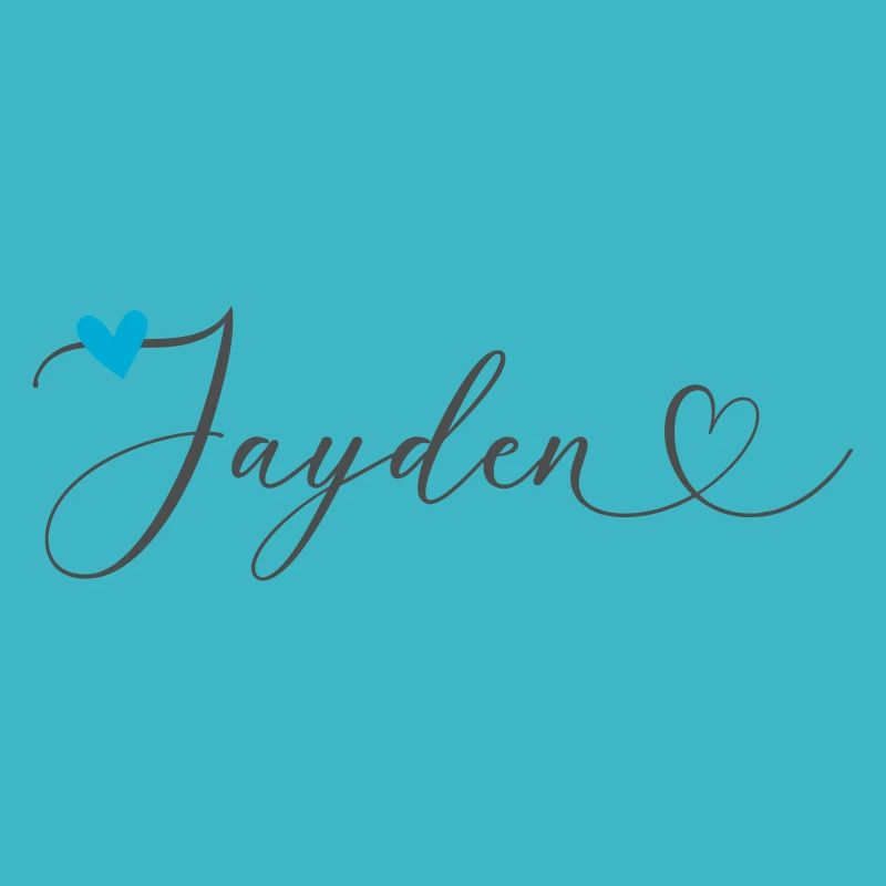 Jayden Nom Prénom Calligraphie Coeur