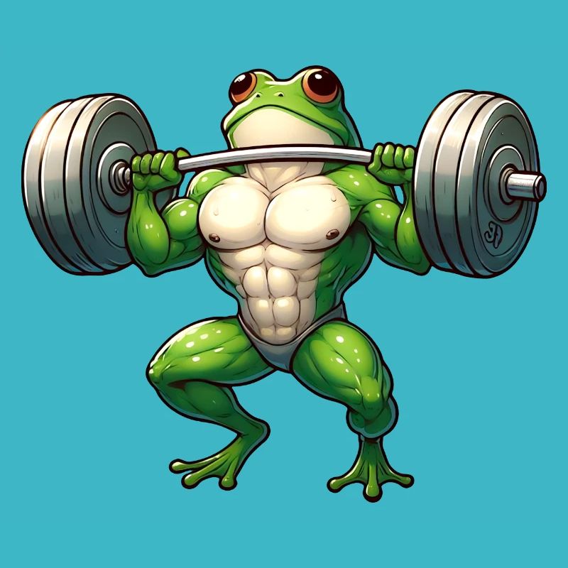 Determined athletic frog