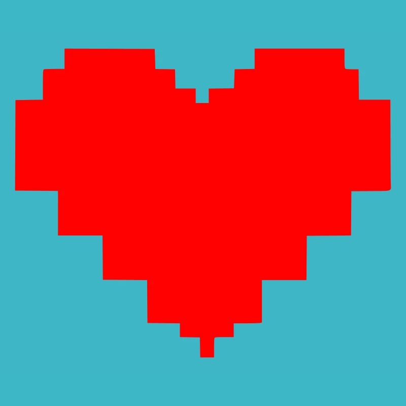 Rotes Pixel Herz Retro Liebe Gaming