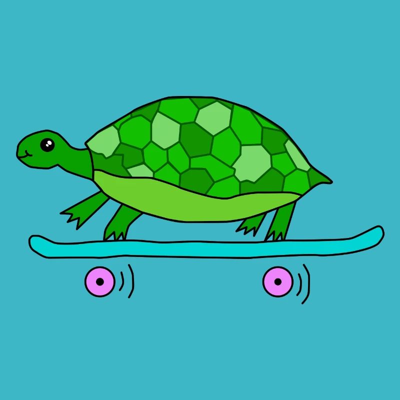 Balade en skateboard de tortue