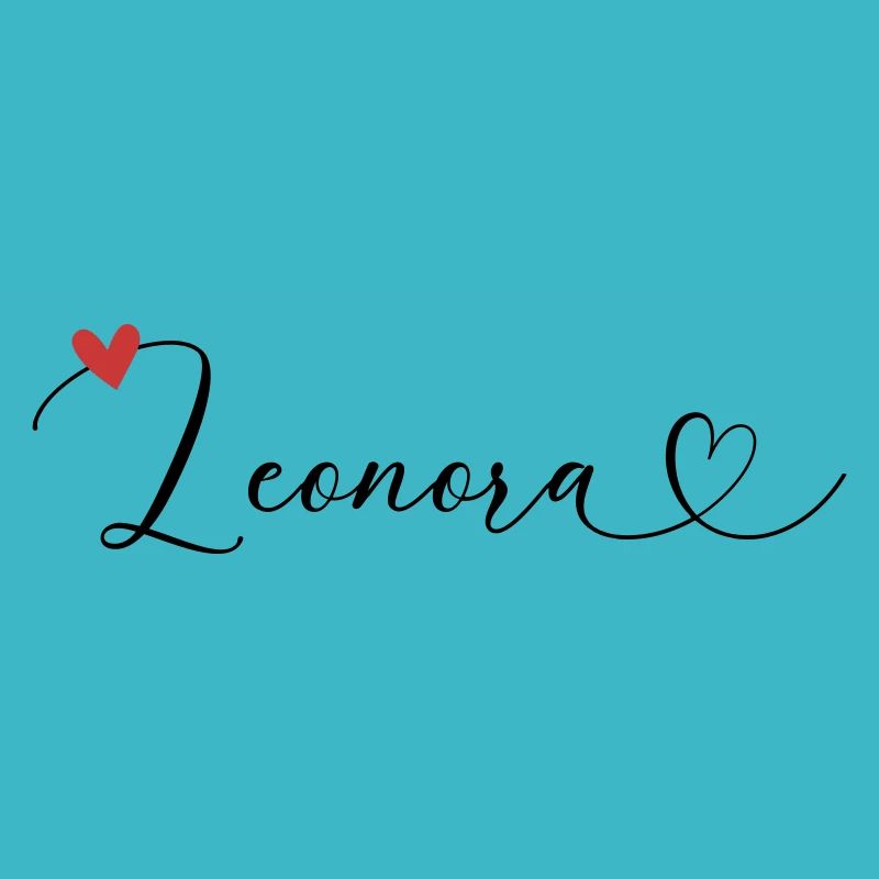 Leonora Last name First name Calligraphy heart