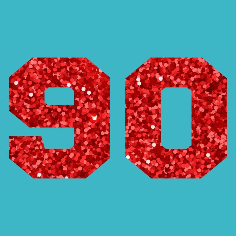 Nummer 90 Roter Glitzer - 90. Geburtstag