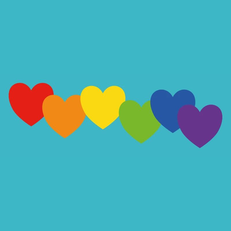 Herzen Regenbogenfarben
