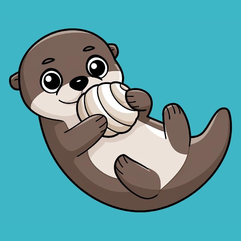 Loutre mignonne avec coquille
