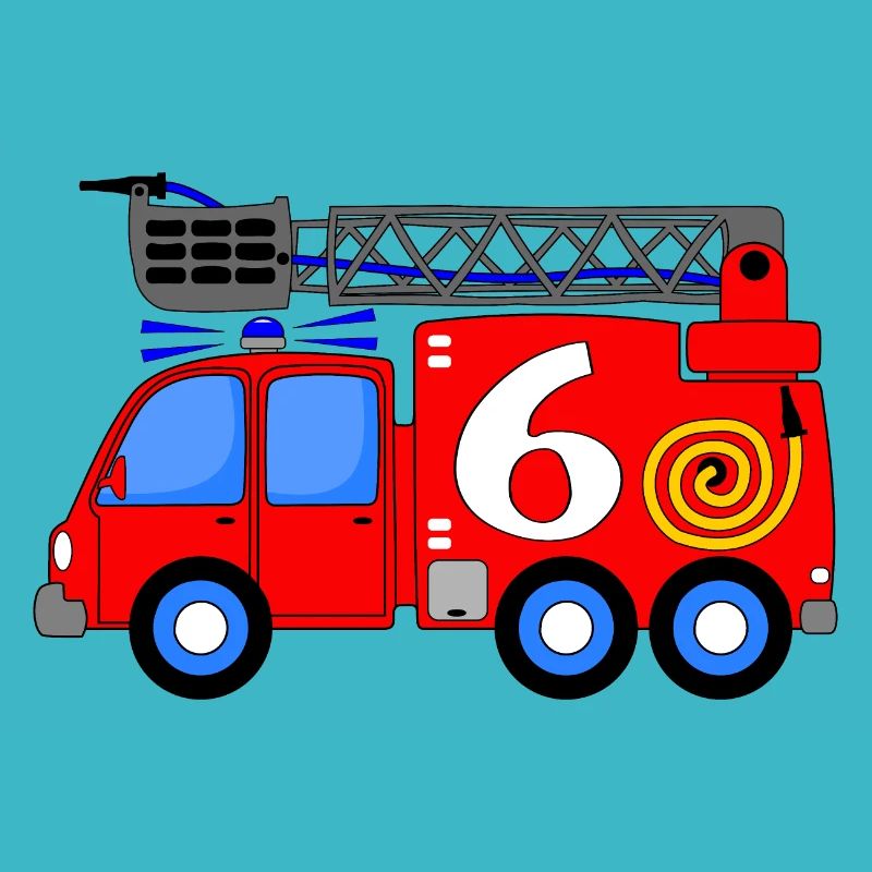 Fire engine 6 birthday children