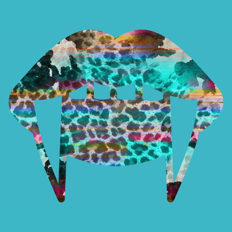 Groovy Vampirelips Leopard turquoise
