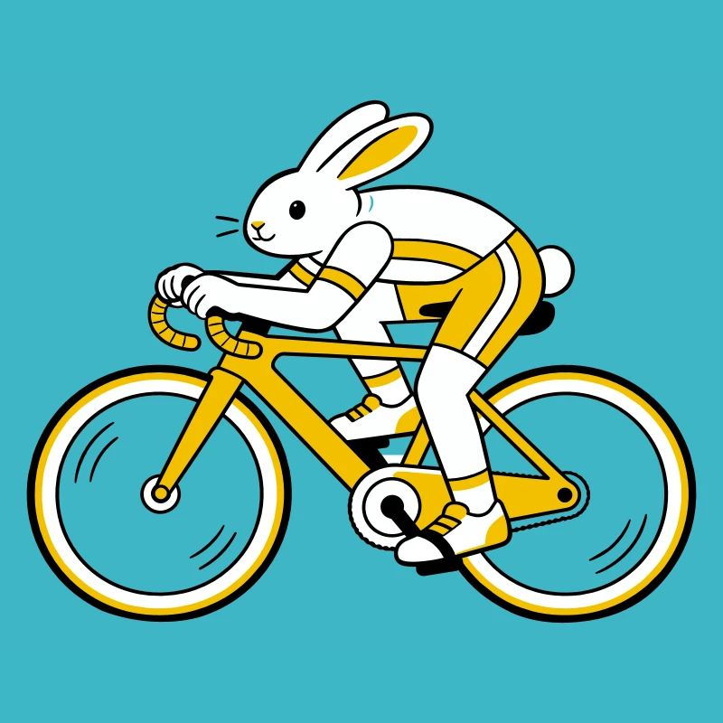 Lièvre sur un vélo de course