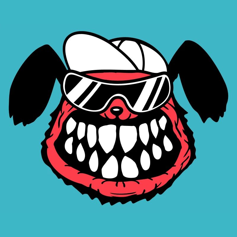 Dog Monster Nasty Teeth Grin Smile