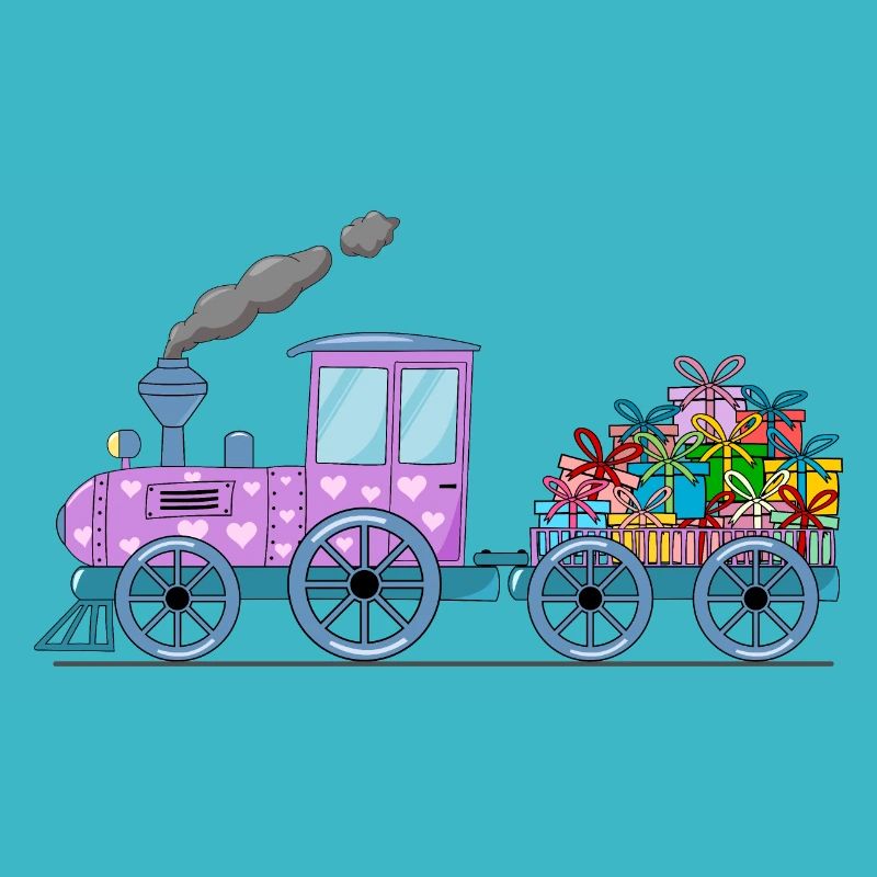 Kinderzug Eisenbahn mit Anhäger pink