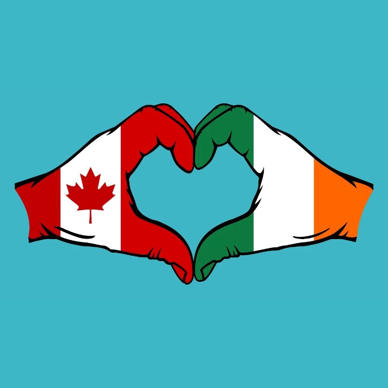Canada Ireland heart shape with hands