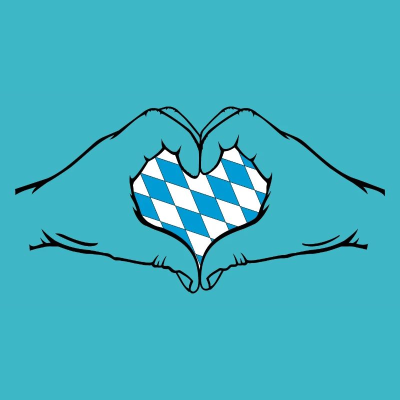 Bayern Flagge Hände Herzform