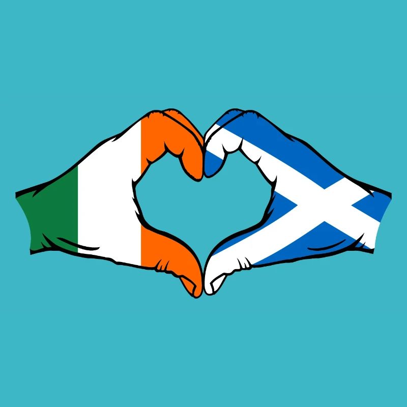 Ireland Scotland Hands Heart Shape