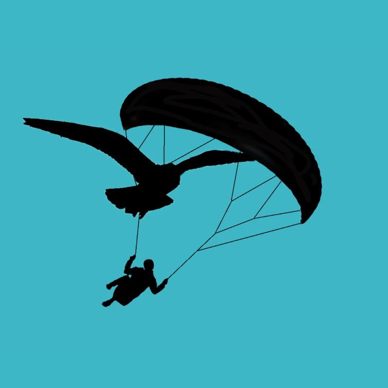 Gleitschirm mit Vogel
