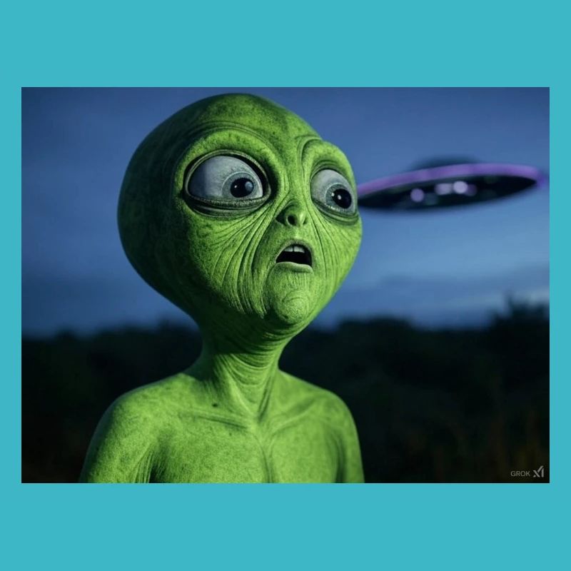OVNI Attirant l’Œil Extraterrestre Vert