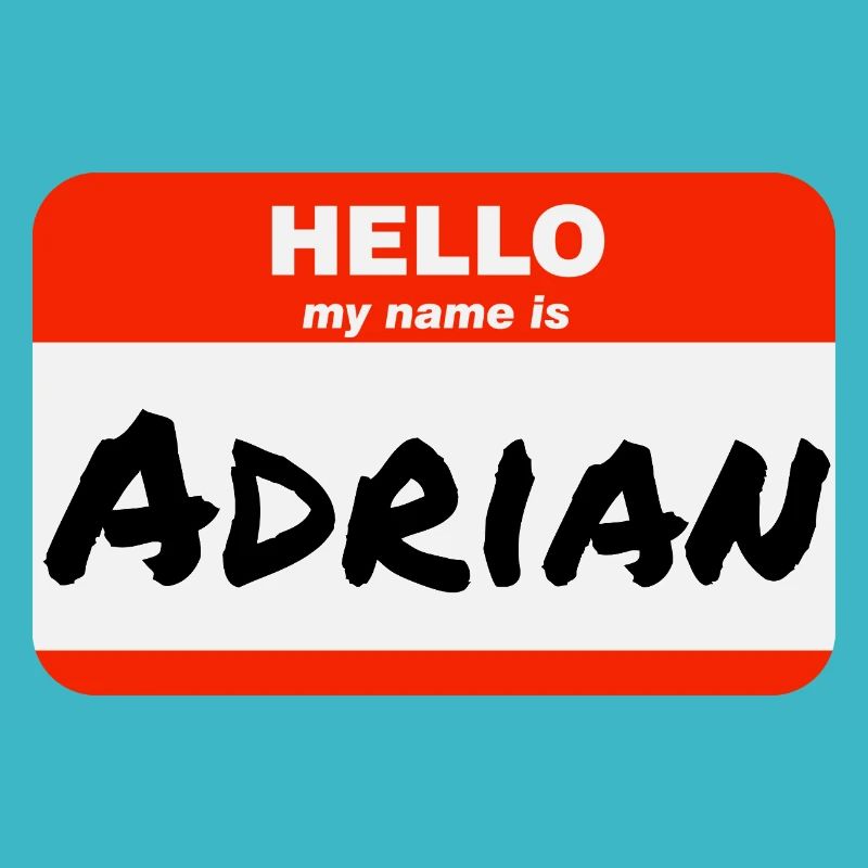 Hello My Name Is Adrian Label Name Tag