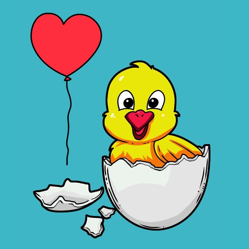 Eggshell Chick Easter Birth Baby Children Egg