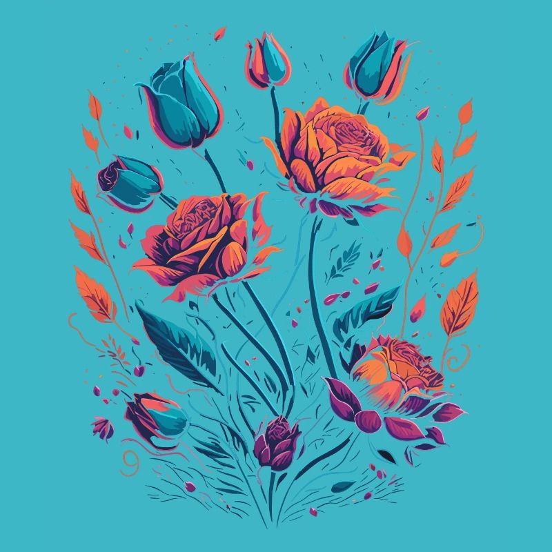 Bouquet de fleurs de roses néon