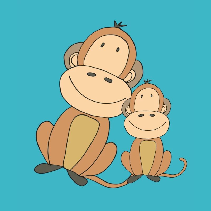 Singe avec enfant