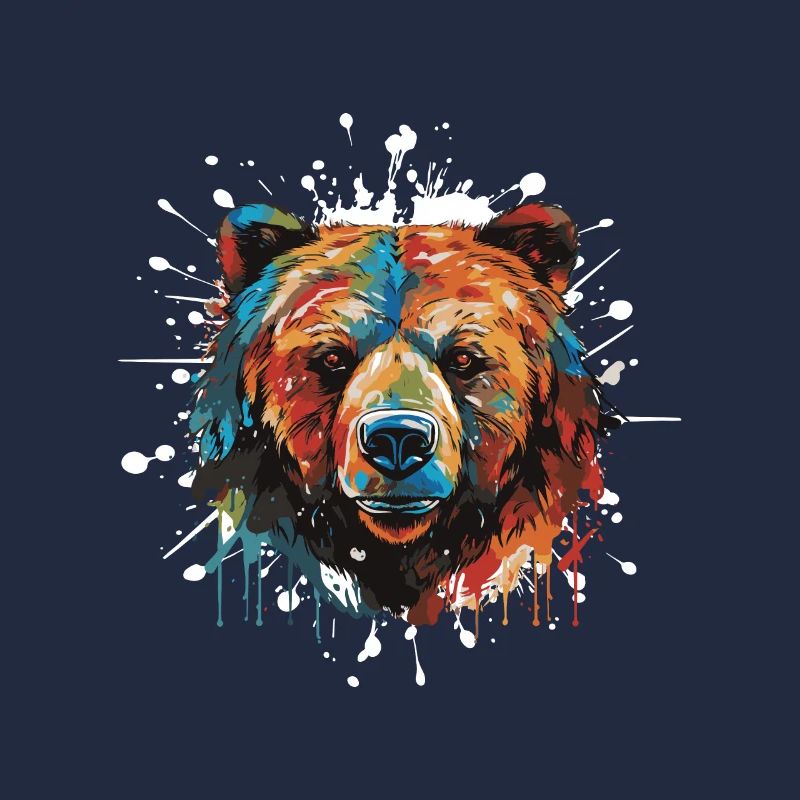 Bear Pop Art Head