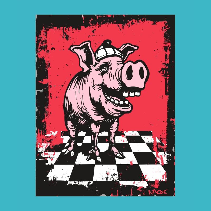 Check out this checkered chessboard pig