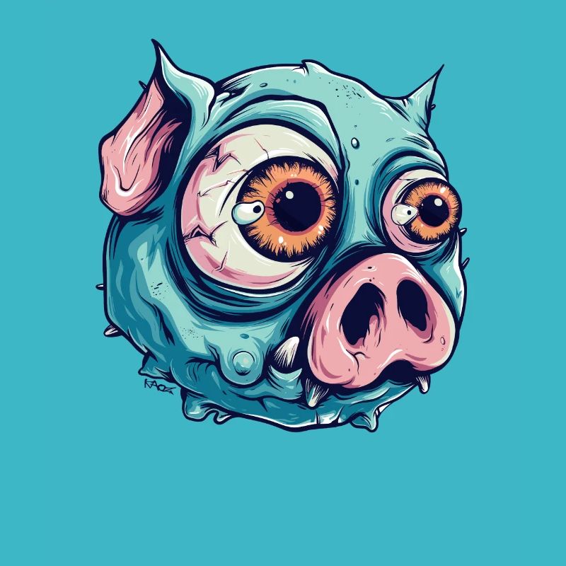 Just Another Cartoon Zombie Psycho Pig