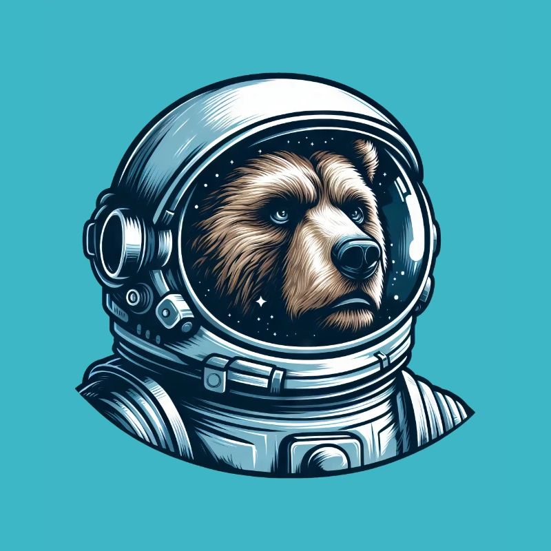 Pensive bear in outer space