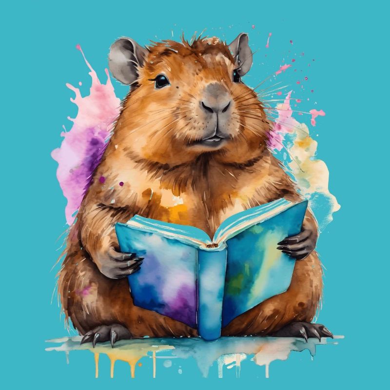 Livre de lecture Capybara Capy Imprimé de conception animale colorée