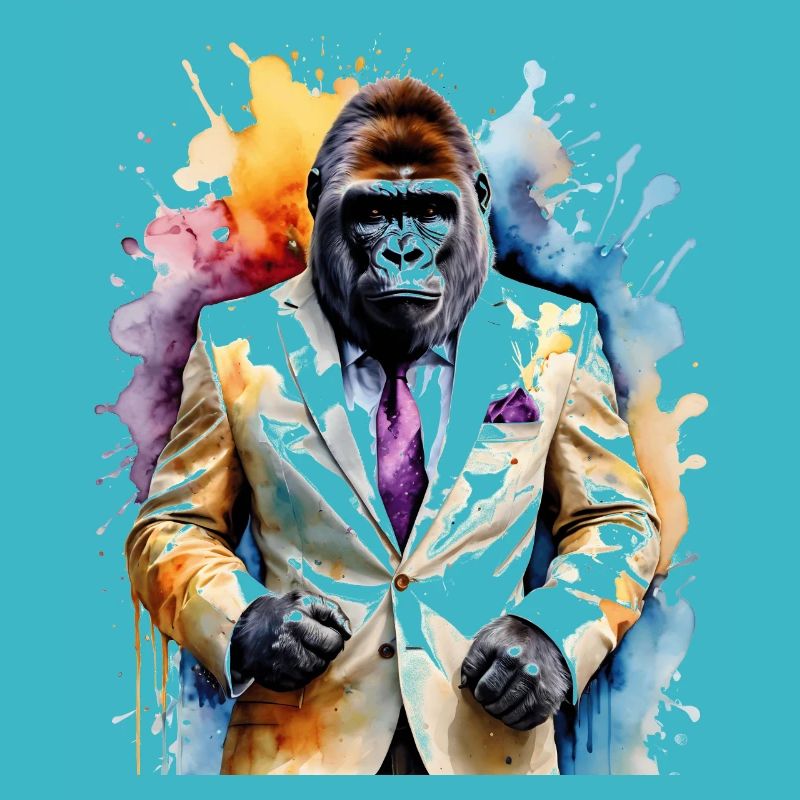 Costume de gorille singe Imprimé de conception d’animaux colorés