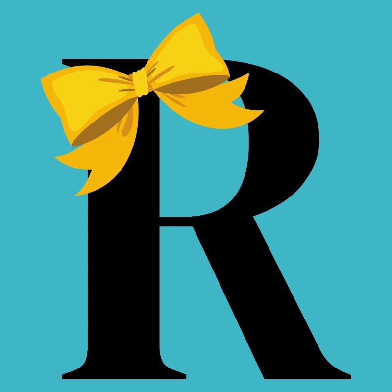Letter r yellow bow