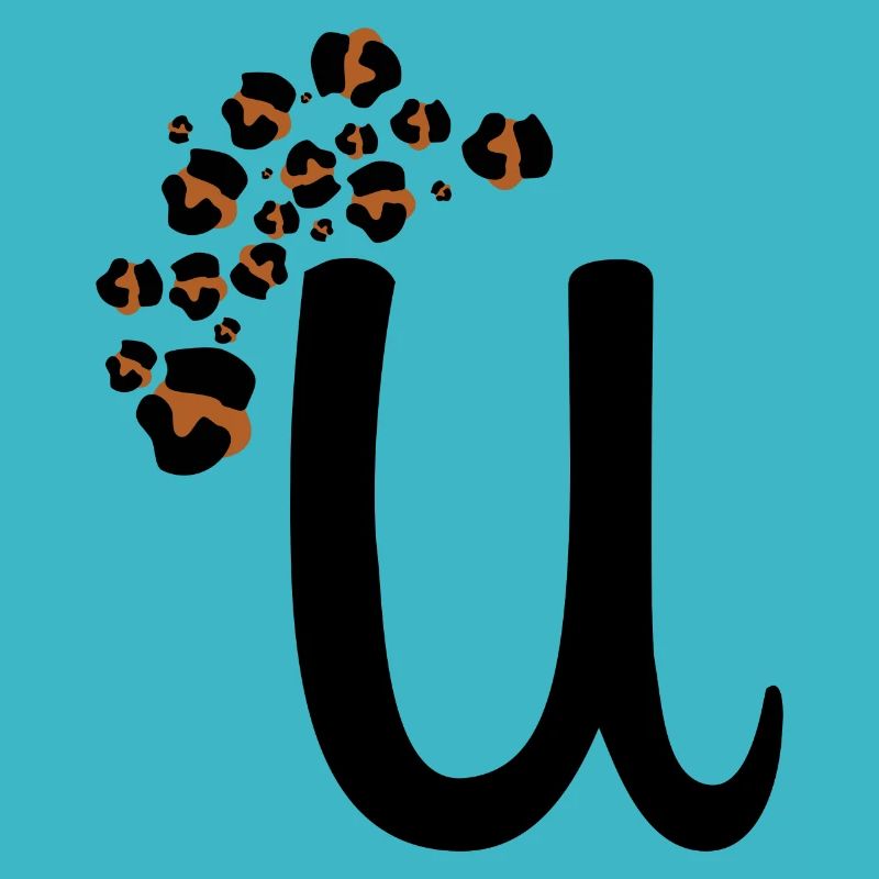 Letter u leopard print
