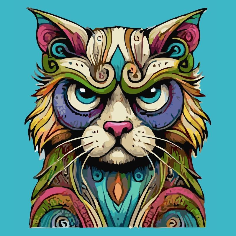 Bunter Katzenblick – Mystische Kunst