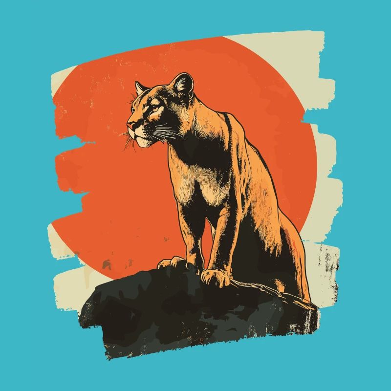 Lion from mountain Retro