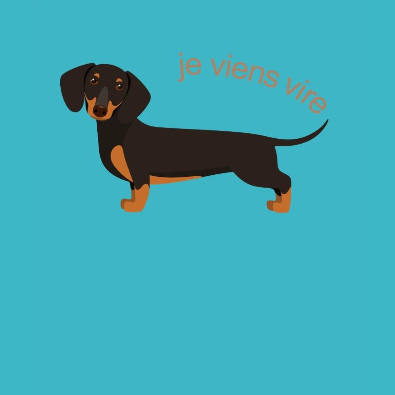 Teckel mignon avec texte français