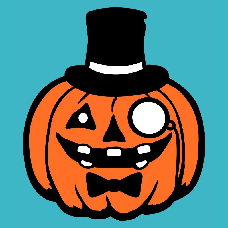 Distinguished Pumpkin Top Hat Monocle Halloween Empire