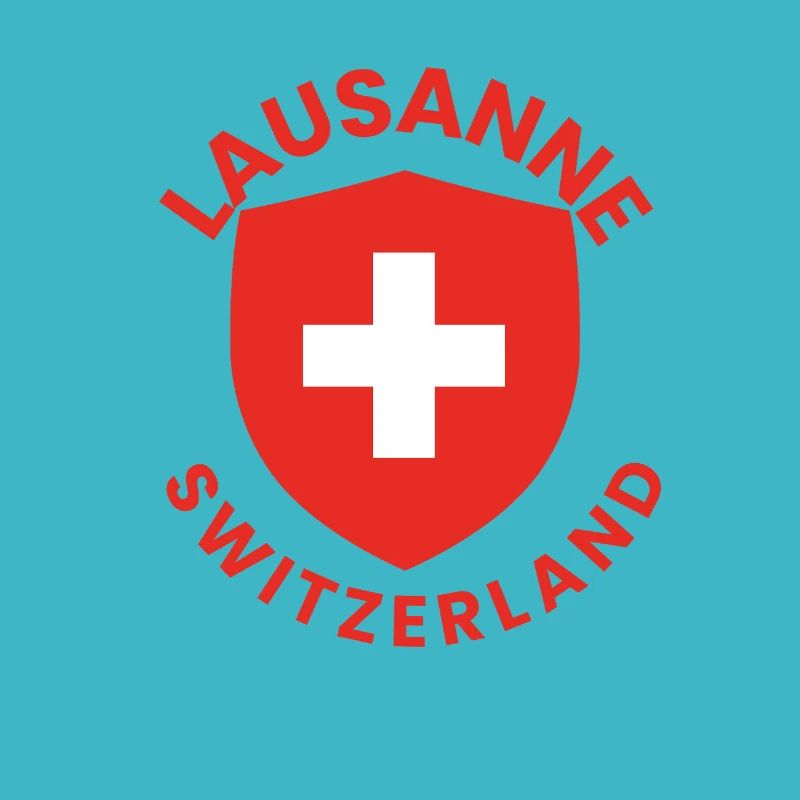 Lausanner Schild mit Schweizer Flagge