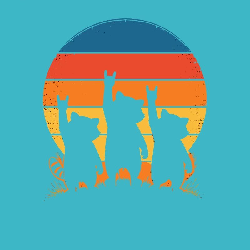 Sunset-Hunde Silhouette Punk