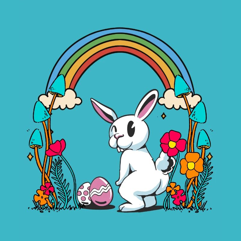 Easter Bunny Easter Eggs Rainbow Child Kids Bunny